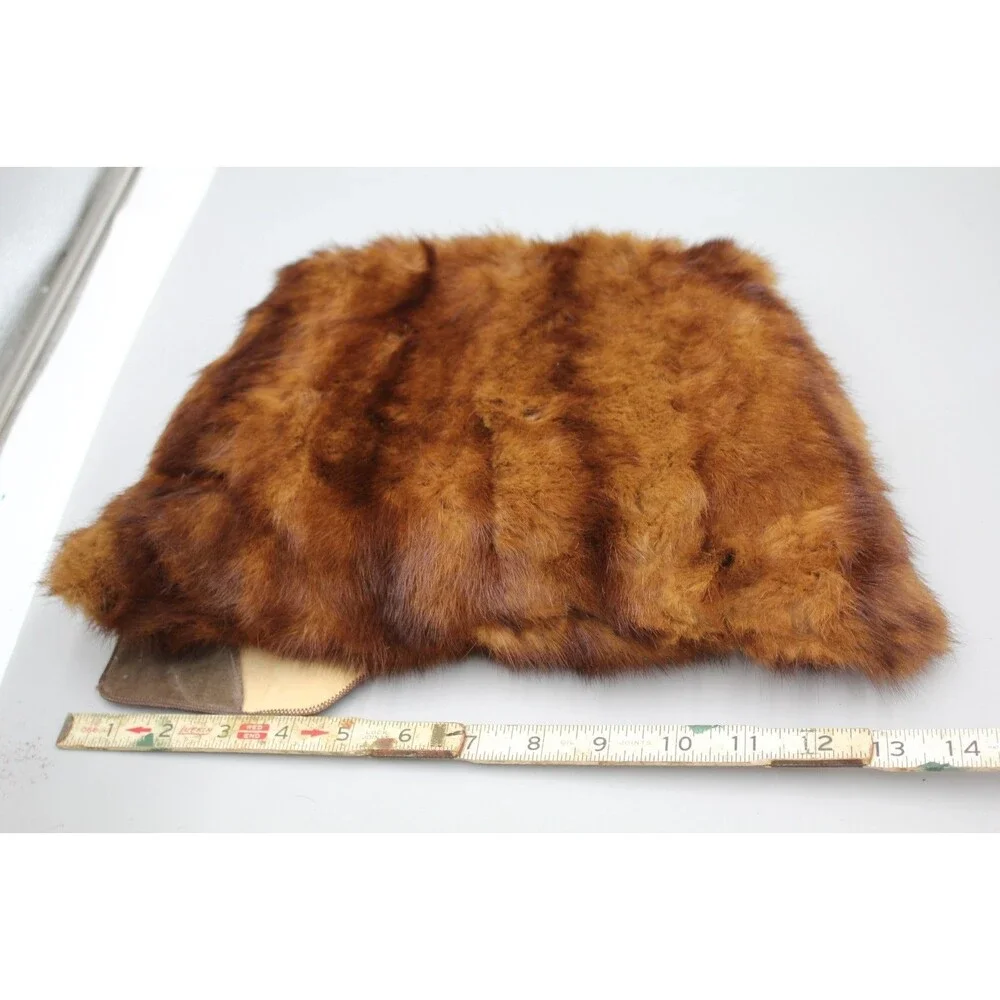 Vintage/Antique Fox Fur Hand Warmer w/Zip Coin Change Pocket & sm Leather Pouch